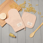Кухонный набор «Этель» Kitchen: бежевый, варежка-прихватка 20×28 см, прихватка 19×19 см, 100% хлопок - Фото 7