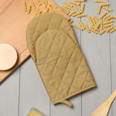 Варежка-прихватка «Этель» Kitchen, коричневая, 15×28 см, саржа, 100% хлопок