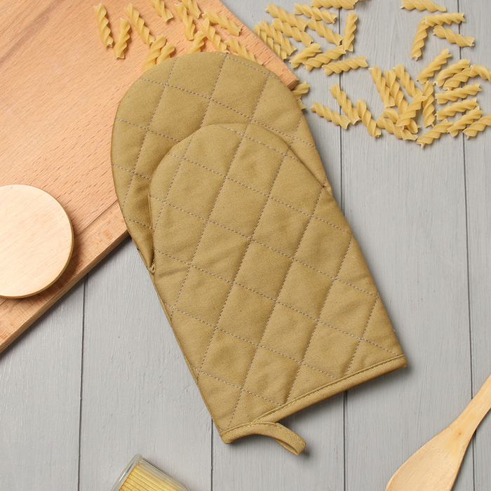 Варежка-прихватка «Этель» Kitchen, коричневая, 15×28 см, саржа, 100% хлопок - Фото 1