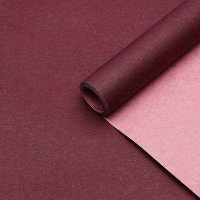 Бумага крафт двухсторонняя, розовый-бордовый, 0.68×10 ±5% м