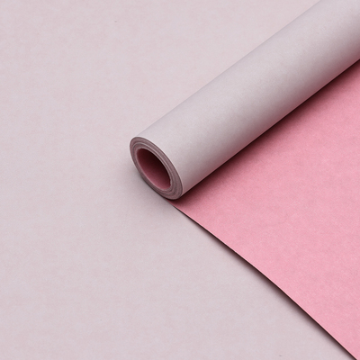 Бумага упаковочная крафт, двухсторонняя, ваниль-розовый 0,68 х 10 м