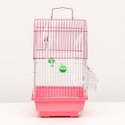 Клетка для птицукомплектованная Bd-1/3c, 30 х 23 х 39 см, розовая - Фото 2