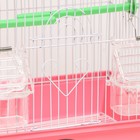 Клетка для птицукомплектованная Bd-1/3c, 30 х 23 х 39 см, розовая - Фото 4