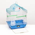 Клетка для птиц укомплектованная Bd-1/4fc, 30 х 23 х 39 см, синяя - Фото 7