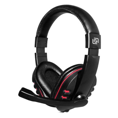 Наушники с микрофоном Оклик HS-L380G ABADDON черный/красный 1.8м мониторные оголовье (11004 103388