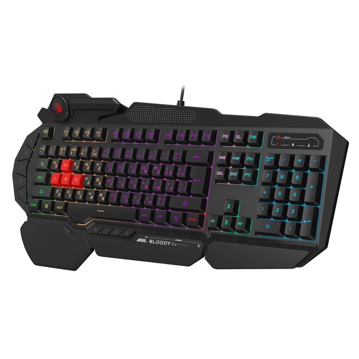 Клавиатура A4Tech Bloody B310N черный USB Multimedia for gamer LED (подставка для запястий)   103388 - фото 51528293