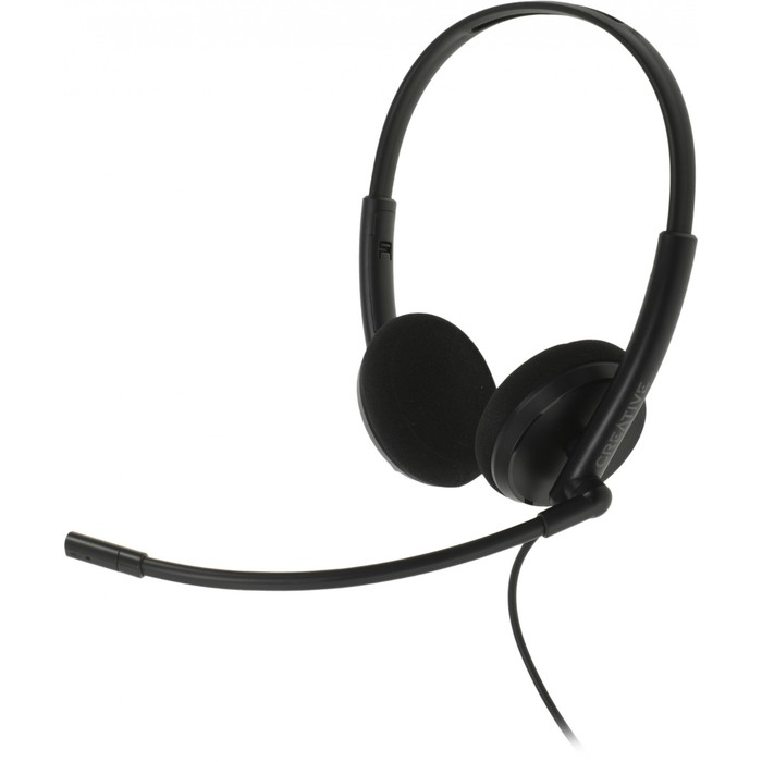 Наушники с микрофоном Creative HS-220 черный 2.4м накладные USB оголовье (51EF1070AA000) - Фото 1