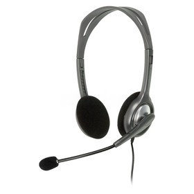 Наушники с микрофоном Logitech H110 темно-серый 1.8м накладные оголовье (981-000472)