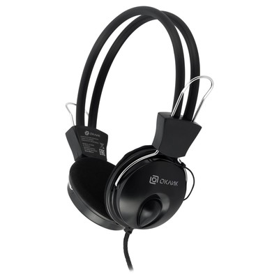 Наушники с микрофоном Оклик HS-M200 черный 1.8м накладные оголовье (1532011)