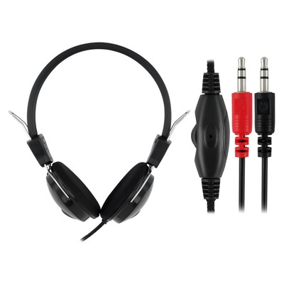 Наушники с микрофоном Оклик HS-M200 черный 1.8м накладные оголовье (1532011)