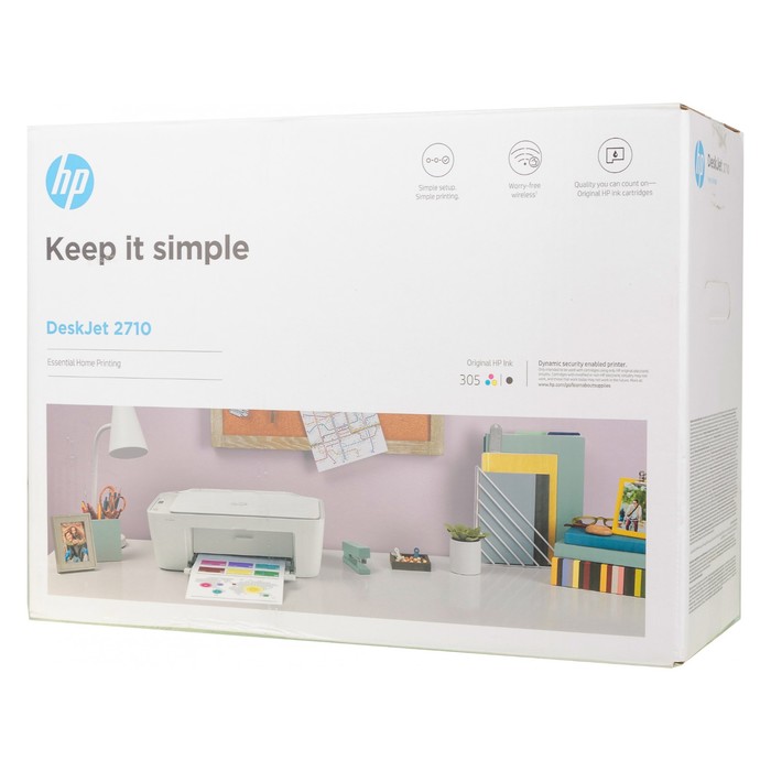 МФУ струйный HP DeskJet 2710 (5AR83B) A4 WiFi белый - фото 51529178