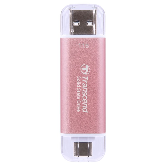 Накопитель SSD Transcend USB-C 1TB TS1TESD310P розовый USB-A - Фото 1