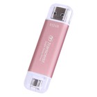 Накопитель SSD Transcend USB-C 512GB TS512GESD310P розовый USB-A - Фото 3