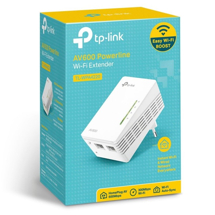 Сетевой адаптер Powerline TP-Link TL-WPA4220 AV600 Fast Ethernet (ант.внутр.) - фото 51529231