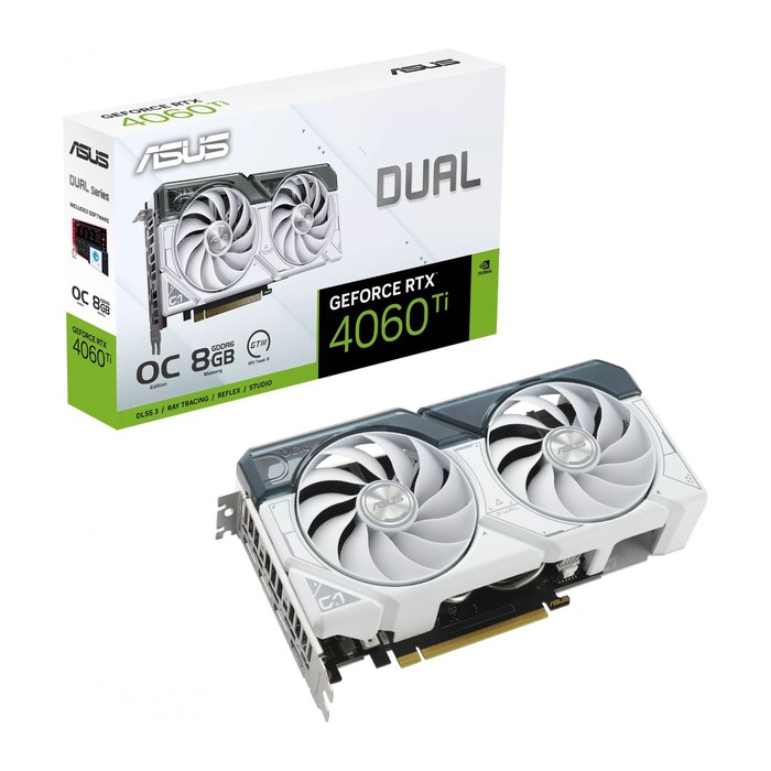 Видеокарта Asus PCI-E 4.0 DUAL-RTX4060TI-O8G-WHITE NVIDIA GeForce RTX 4060TI 8Gb 128bit GDD   103395 - фото 51541398