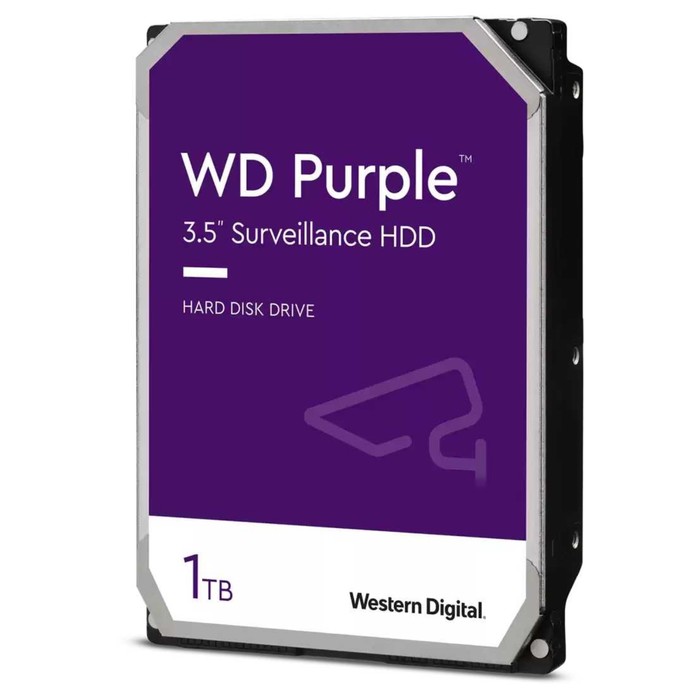 Жесткий диск WD SATA-III 1TB WD10PURZ Surveillance Purple (5400rpm) 64Mb 3.5" - Фото 1