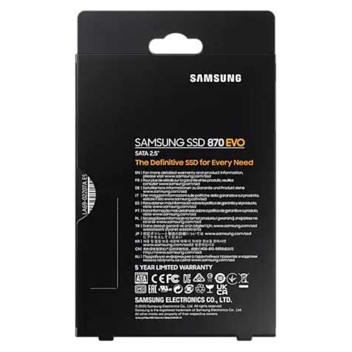 Накопитель SSD Samsung SATA III 2TB MZ-77E2T0BW 870 EVO 2.5" - фото 51616929