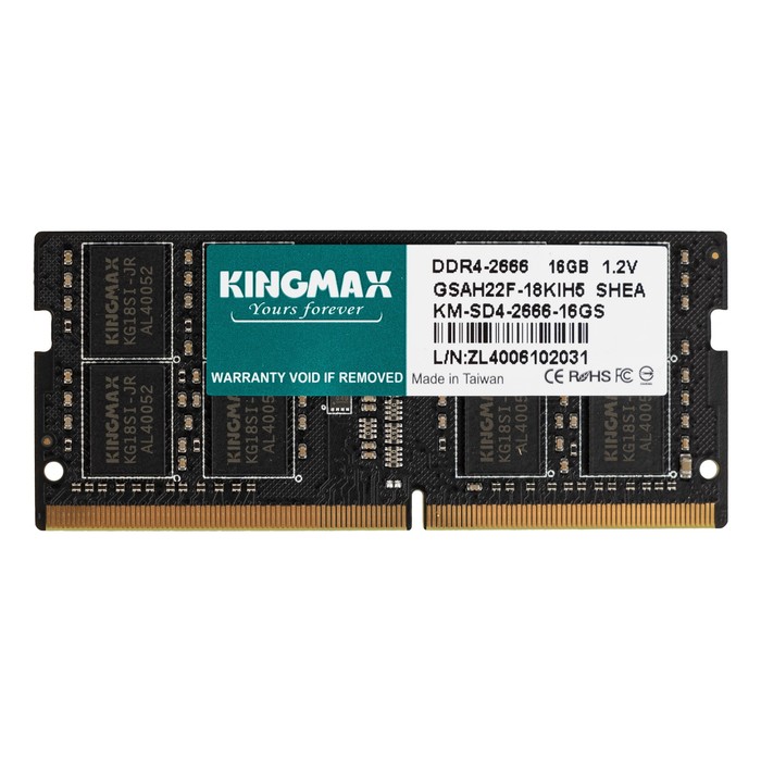 Память DDR4 16GB 2666MHz Kingmax KM-SD4-2666-16GS RTL PC4-21300 CL19 SO-DIMM 260-pin 1.2В d   103397 - фото 51529913