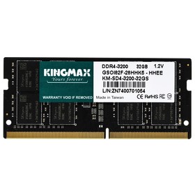 Память DDR4 32GB 3200MHz Kingmax KM-SD4-3200-32GS RTL PC4-25600 CL22 SO-DIMM 260-pin 1.2В d   103397 10339765