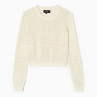 Джемпер женский MIST "Cетка", р. L, молочный - фото 807280666