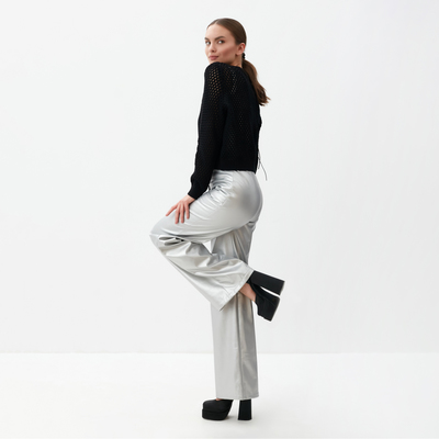 Джемпер сетка женский MIST Knitwear, размер 40-42, чёрный