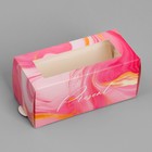 Коробка для макарун, кондитерская упаковка «Мрамор», 12 х 5.5 х 5.5 см - фото 298796941