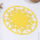 Салфетка ХВ "Цветок", для сервировки, цвет желтый, фетр, 18 см х 18 см - фото 9000546