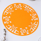 Салфетка ХВ "Зайцы", для сервировки, цвет оранжевый, фетр, 28 см х 28 см - Фото 3