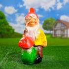 Садовая фигура "Гном с грибом" 24х21х40см - Фото 4