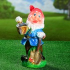Садовая фигура "Гном с фонариком" 18х21х38см МИКС - Фото 4