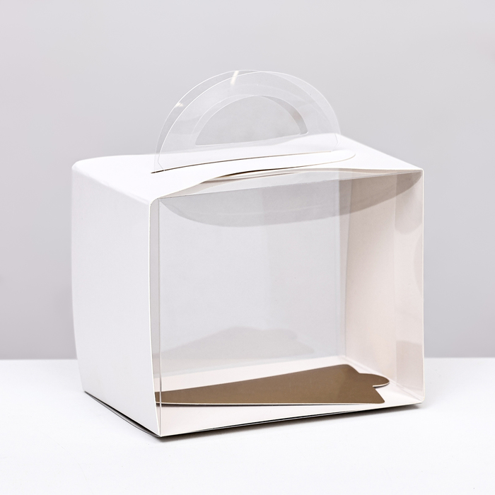 Кондитерская упаковка под пирожное, белая, 12×8×10 см - Фото 1