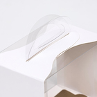 Кондитерская упаковка под пирожное, белая 12 х 8 х 10 см - Фото 3