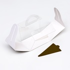 Коробка кондитерская под куличи и пирожное, прозрачная, белая, 12×8×10 см - Фото 5