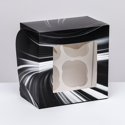 Коробка для 4 капкейков с окном, «Мужской», 16×16×10 см