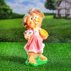 Садовая фигура "Гном в шляпке с ситом" 10х18х37см микс - Фото 1