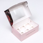 Коробка для 6 капкейков с окном, «Розы», 25×17×10 см - Фото 6