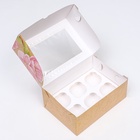 Коробка для 6 капкейков с окном «С 8 марта», 25×17×10 см - Фото 6