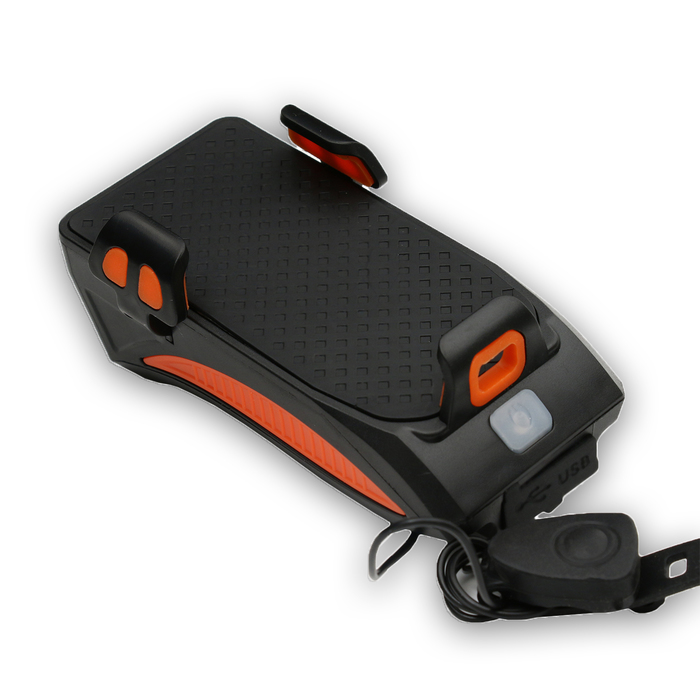 Фонарь велосипедный аккумуляторный,400 лм,2000 мАч,10 Вт, LED,3 режима,с сигналом,оранжевый - фото 1905128150