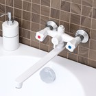 Смеситель для ванны "РМС" PL4-140P, двухвентильный, излив 320 мм, ABS-пластик, белый - Фото 2
