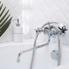 Смеситель для ванны "РМС" SL118-140, двухвентильный, душевой набор, цинк, хром - Фото 2