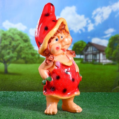 Садовая фигура "Девочка - клубничка" малая 17х21х53см