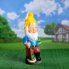 Садовая фигура "Гном с посохом" 13х17х50см - Фото 4