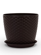 УЦЕНКА Горшок для цветов "Ротанг", БЕЗ ПОДДОНА, 4,7 л, цвет коричневый - Фото 1