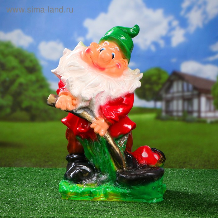 Садовая фигура "Гном-шиномонтажник" 23х31х48см - Фото 1