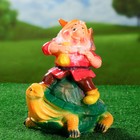 Садовая фигура "Гном на черепахе" 21х27х29см МИКС - Фото 1