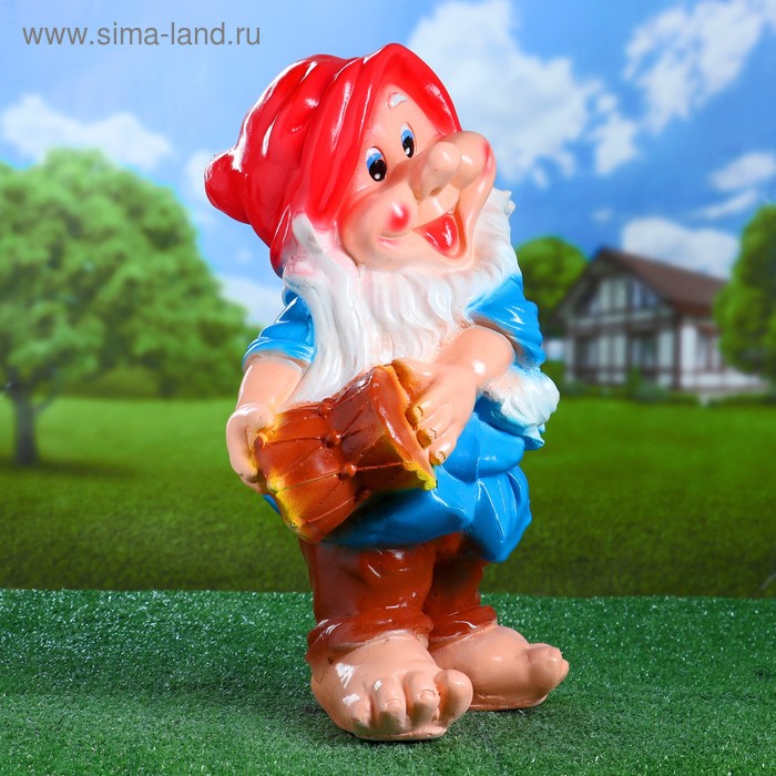 Садовая фигура "Гном с там-тамом" 23х29х47см МИКС - Фото 1