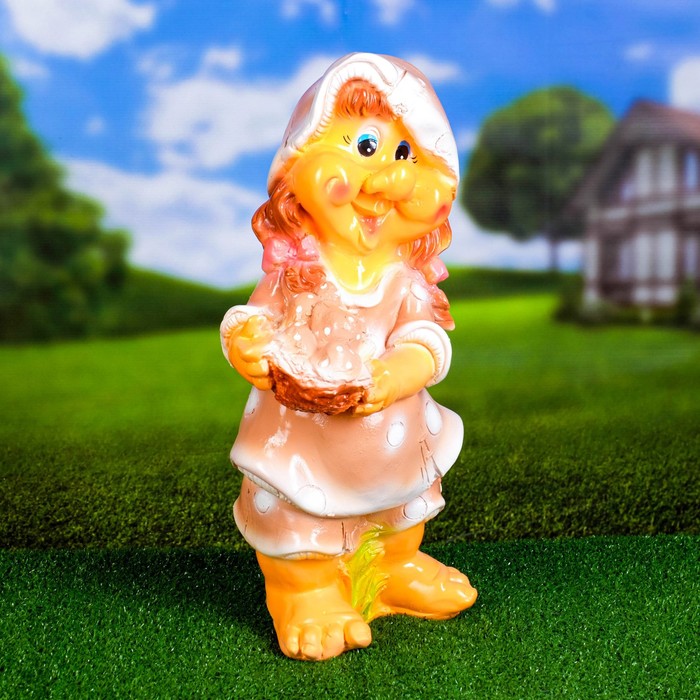 Садовая фигура "Корзинка с грибами" 23х22х50см - Фото 1