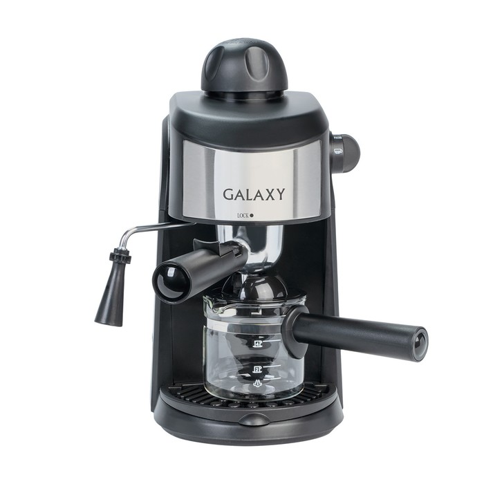 Кофеварка Galaxy LINE GL 0753, рожковая, 900 Вт, 0.24 л, капучинатор, чёрно-серебристая - Фото 1