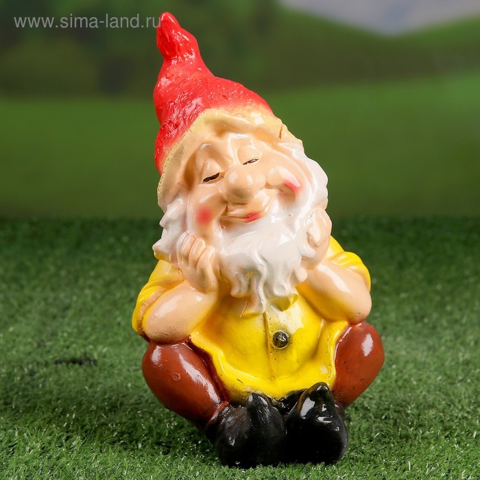 Садовая фигура "Гном сидячий" 12х16х22см МИКС - Фото 1