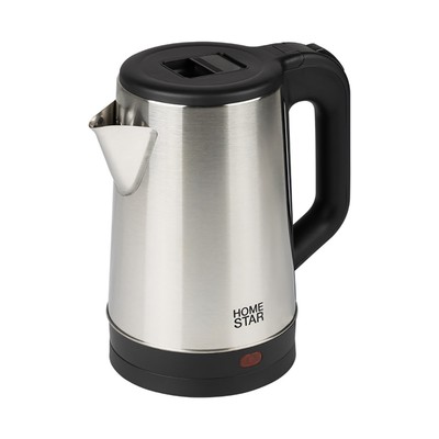 УЦЕНКА Чайник электрический Homestar HS-1041, металл, 1.8 л, 1500 Вт, серебристо-чёрный